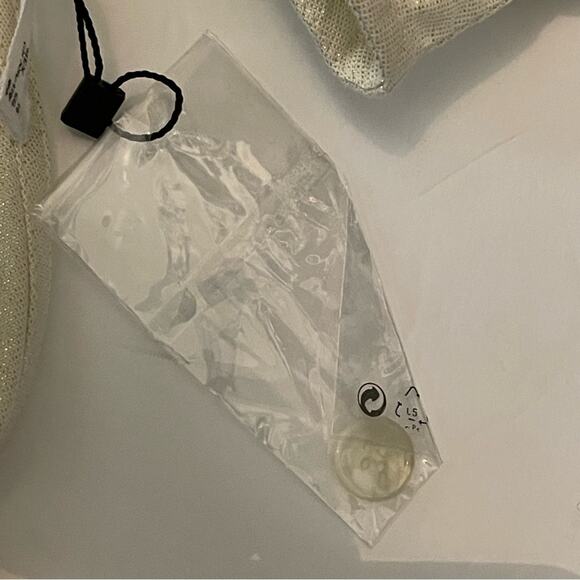 MNG Cream N Metallic Gold Cotton Blend Artist Boho Maxi Shirt Dress NWT Size 10 - Picture 9 of 13